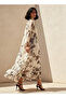 A-line Midi Dress with Cape - 2