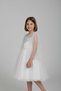Girl's Glittery and Flower Detailed Evening Dress White Princess Model Tulle Evening Dress April 23 and Graduation - 2