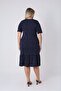 Large Size Cotton Modal Dress with Ruffled Sleeves and Ruffled Skirt - 4