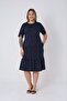 Large Size Cotton Modal Dress with Ruffled Sleeves and Ruffled Skirt - 7