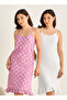 Set of 2 - Midi Slip Dress Strappy Ruffled Hem Cotton