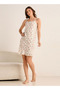 Set of 2 - Midi Slip Dress Strappy Ruffled Hem Cotton - 3