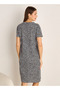 Knee Length Printed Cotton Night Dress with Short Sleeves - 3