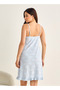 Midi Strappy Slip Dress with Textured Cloud Detail - 3