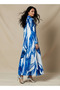 Trapeze Midi Dress with Floral Print - 3