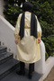 Yellow Oversize Stoned Buttoned Gabardine Tunic - 3
