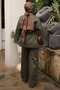 Khaki Snap Fastener Gabardine Jacket and Trousers Set - 4