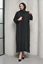 Black Stone Embellished Double Abaya Set - 2