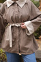 Mink Belted Short Trench Coat - 4