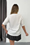Women's Crew Neck Accessory Detail 2-Thread T-Shirt White - 26Y 26607 - 4