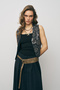 Women's Modal Handcrafted Sequin and Embroidered Crop Vest