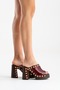 Donovan Women's Genuine Leather Clogs Slippers Claret Red - 7