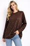 Women's Stoned Modal Fabric Long Sleeve Loose Blouse - 2