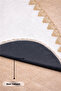 Alina White-Gold French Lace Double Bath Mat Set Soft Surface Non-Slip and Leather Base - 4