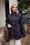 Navy Blue Pocketed Lined Denim Jacket