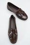 Halivielle Brown Patent Leather Women's Tasseled Loafers Comfortable Stylish Daily Orthopedic Shoes - 4