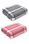 Checkered Picnic Mat Set Red Black Set of 2 100X100 cm Tablecloth, Table Cloth