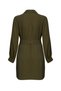 Green Accessory Detailed Above-Knee Crepe Dress - 3