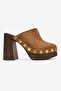 Drew Women's Genuine Leather Clogs Slippers Tan Suede - 2