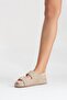 Janset Women's Genuine Leather Sandals Beige Suede - 7