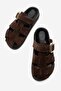 Jilda Women's Genuine Leather Slippers Brown Suede - 4