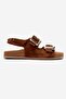 Janset Women's Genuine Leather Sandals Tan Suede - 2