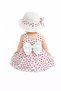 Tatl Baby Girl Heart Patterned Strap Dress and Hat Set Summer Cotton Baby Dress - 7