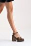 Darian Women's Genuine Leather Clogs Sandals Khaki - 6