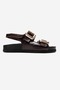Janset Women's Genuine Leather Sandals Brown - 2
