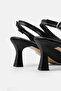 Women's Heeled Shoes with Open Back Buckle and Pointed Toe - 8