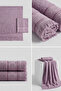 100% Cotton 2-Piece Bath Towel Set (90X150 cm Large Size + 50X90 cm) Dowry Soft Set - Plum - 4