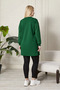Women's Emerald Green Slit Tunic with Crystal Stone Accessories - 4