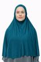 Ready-To-Wear Turban Veil Practical Scarf Hijab with Niqab - Prayer Covering Sufle (3XL) - Petrol Blue