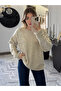 Beige Stone Embellished Boat Neck Knit Sweater - 251189