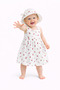 Sweet Baby Girl Floral Pattern Suspender Dress and Hat Set Summer Cotton Baby Dress - 5