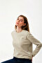 Regular Organic Cotton Beige Women's Sweatshirt - 2