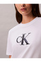 Jeans Round Neck Printed White Women's T-Shirt Ss Sequin Ck Graphic Tee - 6