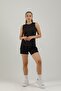 Training Sri-12 Fit Pi Mid Waist 2-in-1 Women's Athlete Shorts with Leggings Black - 7