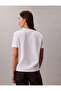 Jeans Round Neck Printed White Women's T-Shirt Ss Sequin Ck Graphic Tee - 3