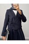 Tied Front Skirt Jacket Double Set - Navy - 4