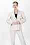 Jacket Modern Women's Jacket with Collar Pockets -Beige - 5