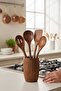 Akasya Curve Spoon Holder |   Natural Acacia Wood |   Modern Curved Design - 6