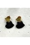 Gold heart velvet earring - 5
