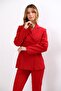 Buttoned Classic Blazer Jacket-Red - 1181100 - 2