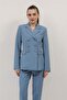 Buttoned Classic Blazer Jacket-Navy - 1181100 - 5
