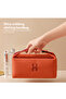 Canvas Travel Makeup Pouch with Handle Button Design - 3