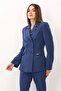 Buttoned Classic Blazer Jacket-Indigo - 1181100 - 5