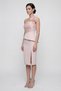 Women's Powder Floral Detailed Midi Promise Engagement Wedding Evening Dress - 3