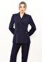 Buttoned Classic Blazer Jacket-Navy Blue - 1181100 - 4