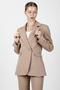 Men's Lapel Single Button Double Breasted Women's Jacket-Stone - 1184100